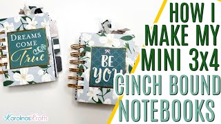 HOW I MAKE MY 3x4 MINI NOTEBOOKS! Mini Notebooks Cinch Binding Tutorial, Cinch Bound Mini Journals