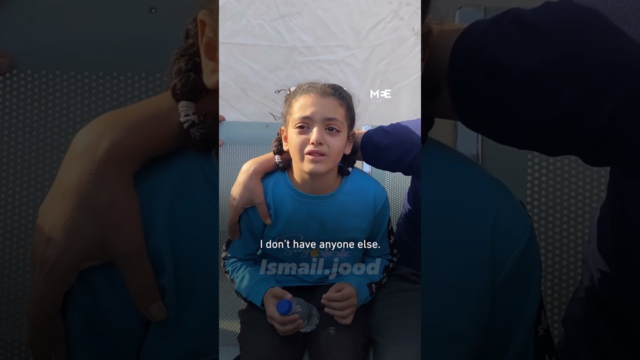 Palestinian girl breaks down after her mother is killed