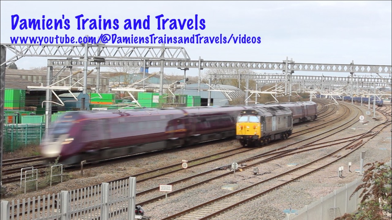 50008 “Thunderer” Overtaken by Class 810 Aurora at Wellingborough Neilson’s Sidings 3rd March 2026
