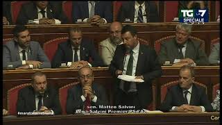 Il discorso integrale di Matteo Salvini in Senato: 'Governo finito per colpa di tanti signor No'