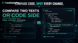 How to Compare Two Texts or Code Side by Side Free Online | FreeDailyPro.com