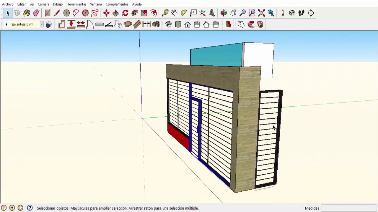 Recurso FREE Modelo 3D Sketchup Reja para Fachada - YouTube