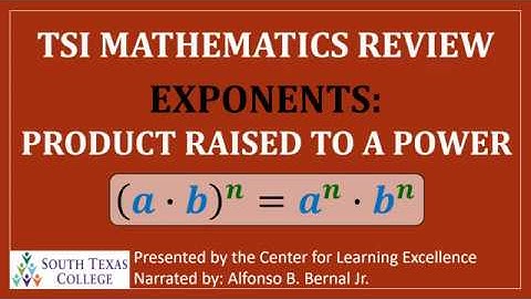 6.7 TSI Math Exponents: Product Raised to a Power