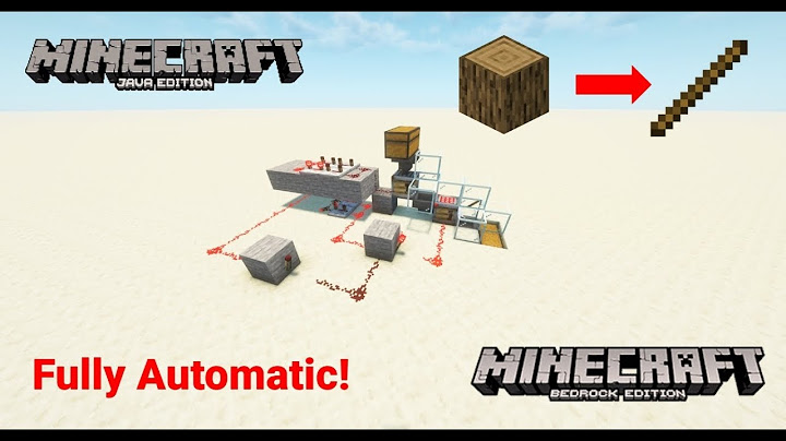 Minecraft Logs To Sticks Fully Automatic Crafter Tutorial (Working Java & Bedrock!)