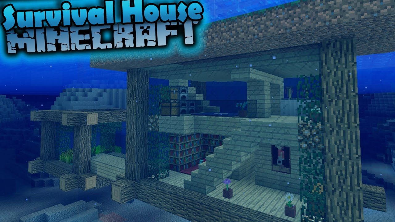 Minecraft How To Build A Survival House Underwater House Tutorial Youtube