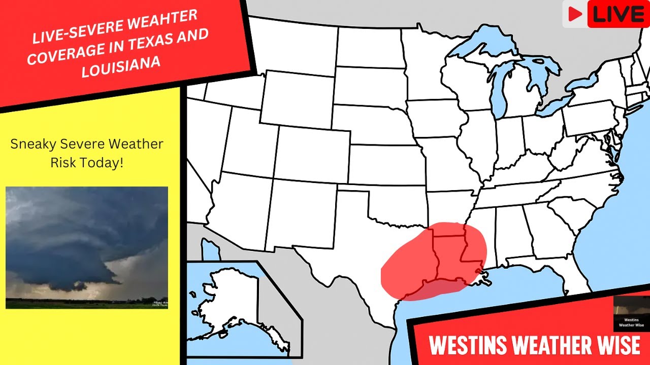LIVE-LOW END SEVERE WEATHER RISK IN TEXAS AND LOUSIANA TONIGHT1 - YouTube