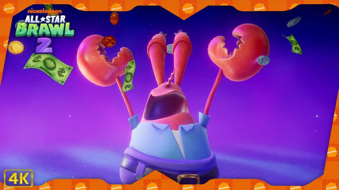Nickelodeon All-Star Brawl 2 ⁴ᴷ Arcade Mode (Mr. Krabs gameplay)