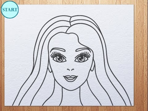 How to Draw Barbie Face - YouTube