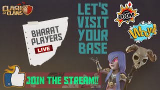 🔴LETS VISIT YOUR BASE  & SUNDAY  2 SKIN  GIVEAWAY😍  |Clash of clans |BHARAT PLAYERS