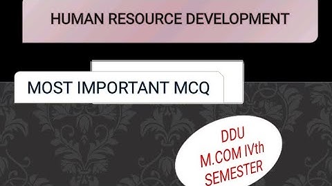 Human Resource Development (MCQs) #ddugu#hrms #management #hrd