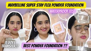 Maybelline Super Stay Flex Powder Foundation|Transferproof, Waterproof, Sweatproof Wear Test💜 