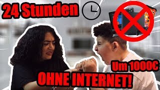 24 STUNDEN OHNE INTERNET CHALLENGE! Um 1000€! Gegen Schwester! | Can Wick