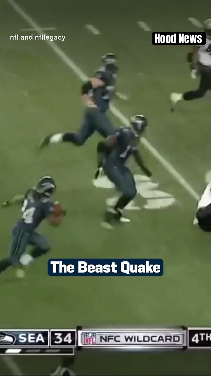 The Beast Quake #hoodnews #marshawnlynch #seahawks #NFL #football #viralvideo #omg #how #wow #run #i