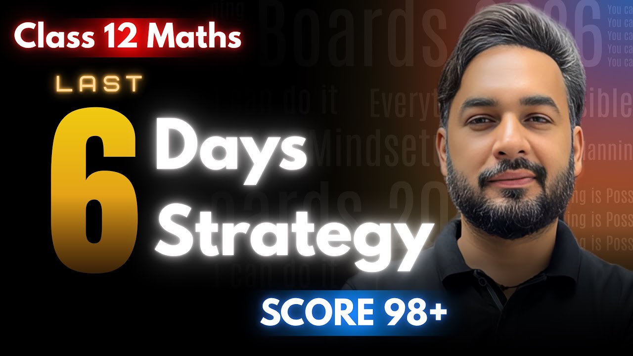 Last 6 days Strategy for Maths Board Exam 2026 | How to Pass in Maths ...
