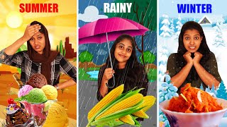 SUMMER VS RAINY VS WINTER FOOD CHALLENGE 🤩 | വെയിലും മഴയും മഞ്ഞും കൊണ്ടൊരു ഫുഡ് ചാലഞ്ച് | PULLOTHI