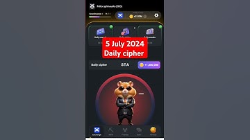 Hamster Kombat Daily Cipher Morse Code 05 July 2024 Claim Coins Task Reward