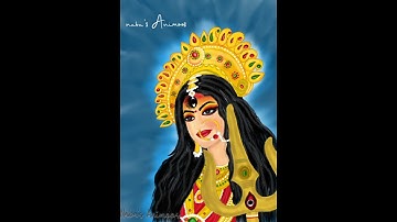 Maa Durga animation art ❤️🙏 ||Navratri|| Animation||🌻💎 #shorts #newarts #digitalart #yputubeshorts