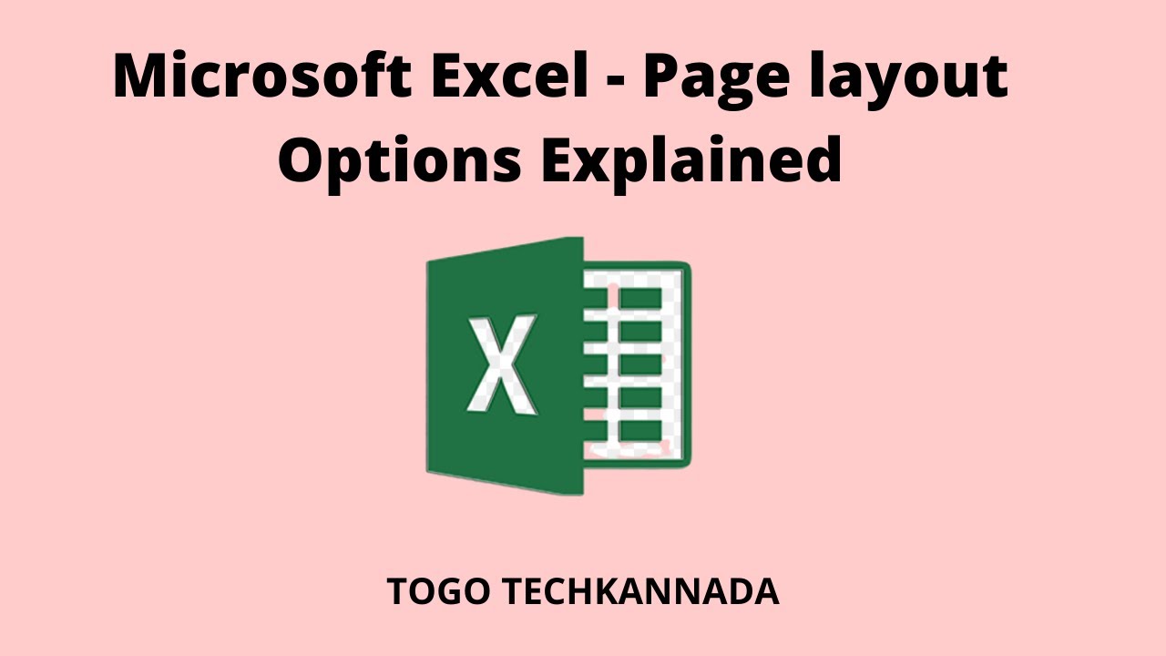 Microsoft Excel - Page Layout Option Explained | Kannada | - YouTube