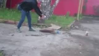 Throwing fire into a hole, WCGW?