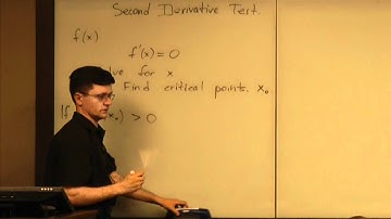 Lecture 2011.06.29 Part 09/11 Second Derivative Test (Calc I)
