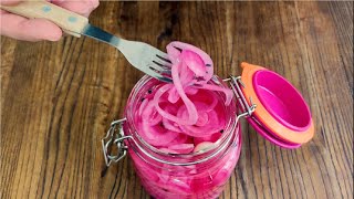 طرز تهیه ترشی پیاز قرمز خانگی آسان || How to Make Homemade Easy Pickled Red Onions (Recipe)