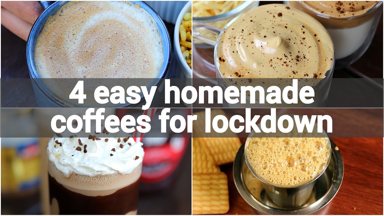 4 easy homemade coffee recipes for lockdown | instant coffee recipes | lockdown beverage recipes | Hebbar | Hebbars Kitchen