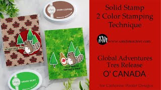 Solid Image 2 color stamping Technique