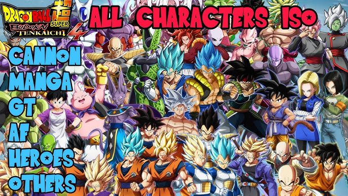 NEW ISO  Dragon Ball AF Budokai Tenkaichi 3 - Rosters and Characters  Reference - ISO by Yamcha Sama 