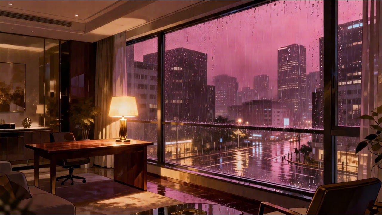 Rainy City 🌃  Lofi Hip Hop Beats to Study, Relax & Sleep - Calming Rain