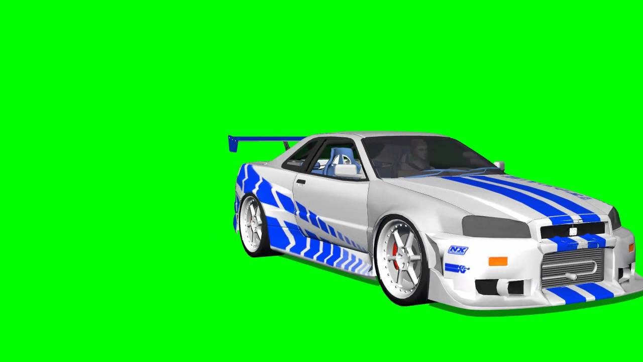 Nissan Skyline 3D moving animation - Fast and the Furious - green