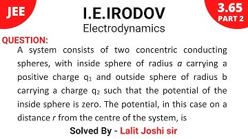 IE Irodov 3.65 | Part  2 | Properties of conductor  | Solution by Lalit Joshi Sir