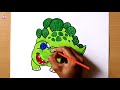 Drawing and coloring dinosaur / dinosaur coloring page / coloring pages for kids