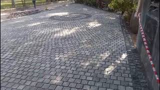 Stone Cobbles 4X4 Inch Installation Work At Raichur Sp Office. Ph 9740121464