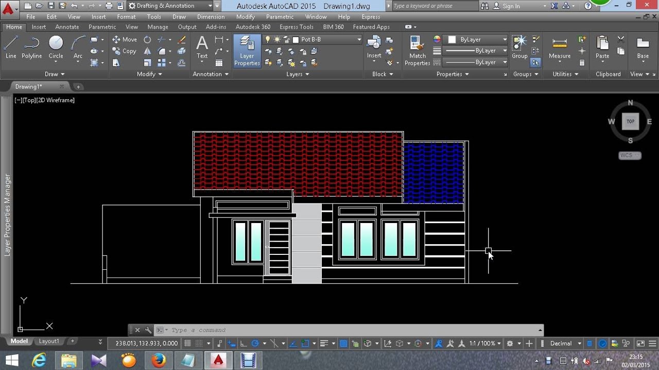 Autocad 2d Tutorial Tampak Depan Bangunan Elevation YouTube