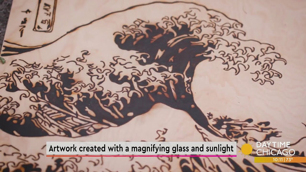 Artwork created with a magnifying glass and sunlight YouTube