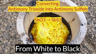 From White to Black: Converting Antimony Trioxide into Antimony Sulfide