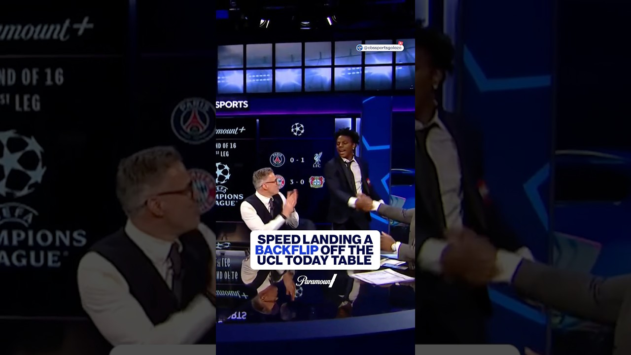 IShowSpeed really did a backflip off the #UCLToday desk 💀| CBS Sports Golazo