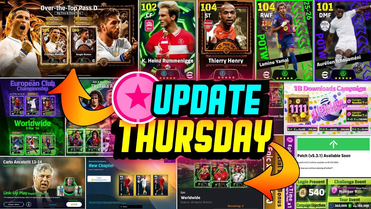 Новое обновление eFootball 2026 v5.3.1! Бесплатный эпический 😍 Новая ссылка на сокровища, приз не...