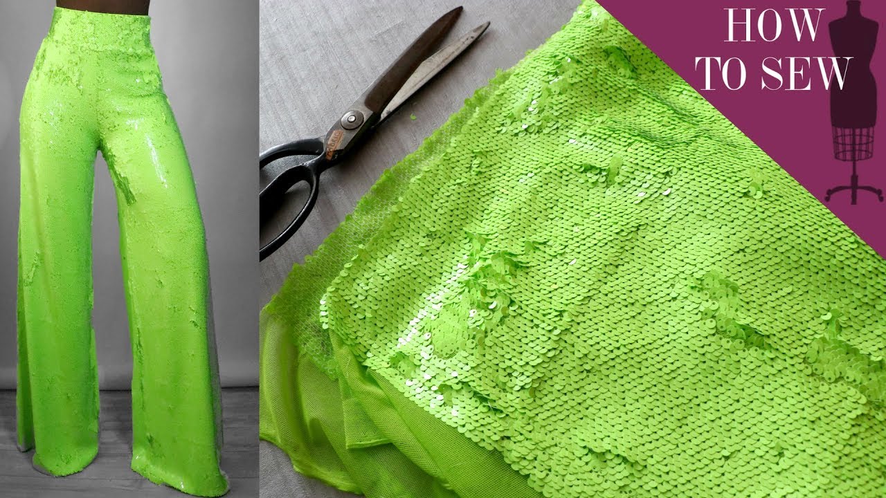How I Sew Garments Using Sequins Fabric Sequin Pants Tutorial YouTube