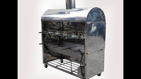 Lò quay vịt nướng Inox 304 - Lò 2 tầng 10 xiên có quây kín