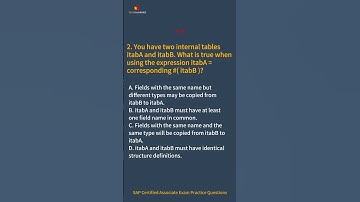 C_ABAPD_2309 SAP Certified Associate Exam Practice Questions No.1-2 #abap #examquestions #examprep