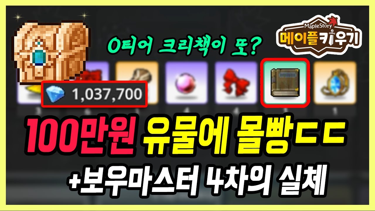 【메이플 키우기】100만원으로 0티어 유물 ‘고대의 책' 뽑기│ 보우마스터 4차 직접 탐방