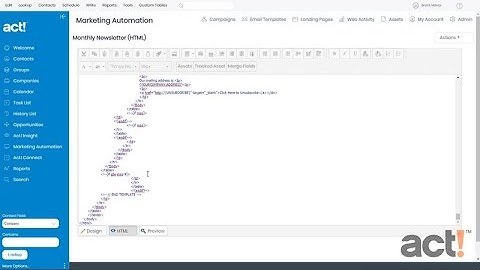 Act! Training Videos - AMA: Create an HTML Template
