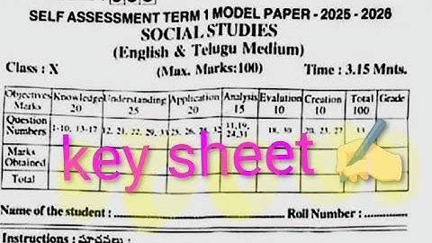 10th class social studies self assessment term 1 question real question paper with answers key 