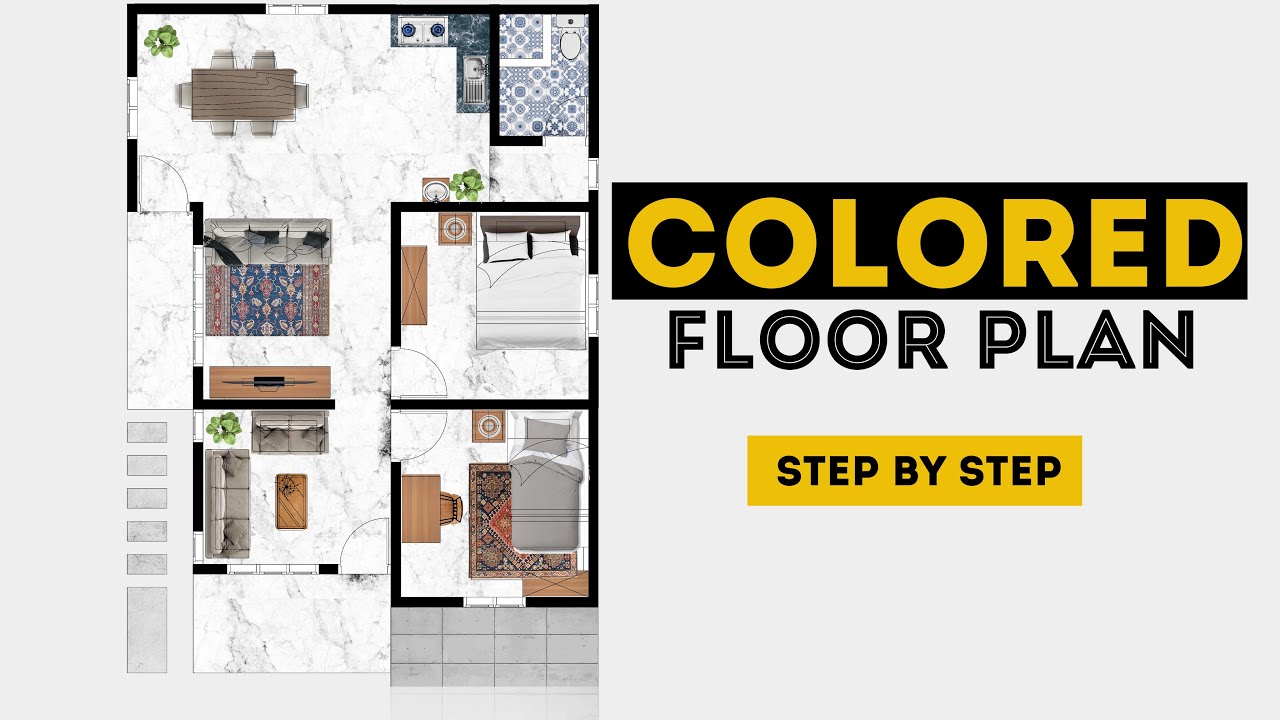 Colored Floor Plan Tutorial in Denah Warna