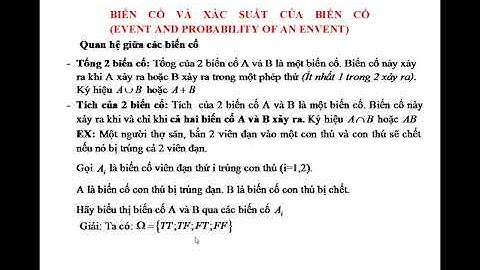 Các khái niệm xác suất -  Xác suất cổ điển