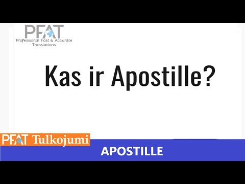 Video: Kas Yra Apostille