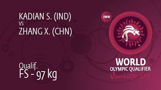 Qual. FS - 97 kg: S. KADIAN (IND) df. X. ZHANG (CHN) by TF, 13-2