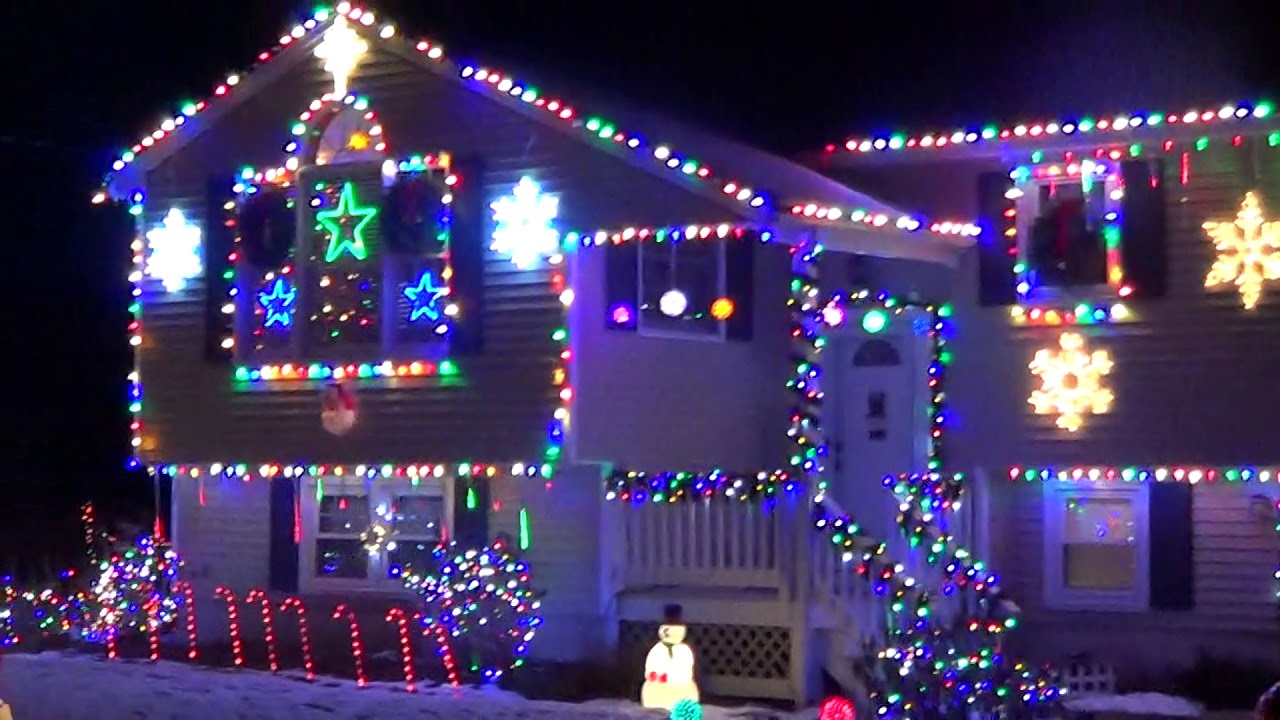 Houses in Salem, NH. w/ beautiful Christmas Lights on them Sunday Night