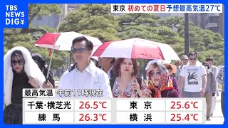 東京は今年初の夏日に　予想最高気温は6月下旬並みの27℃｜TBS NEWS DIG